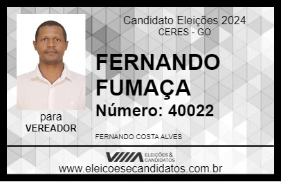 Candidato FERNANDO FUMAÇA 2024 - CERES - Eleições