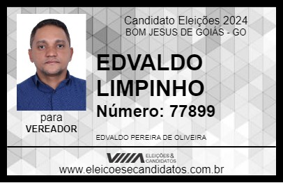 Candidato EDVALDO LIMPINHO 2024 - BOM JESUS DE GOIÁS - Eleições