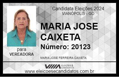 Candidato MARIA JOSE CAIXETA 2024 - VIANÓPOLIS - Eleições