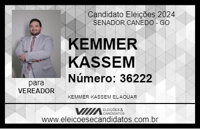 Candidato KEMMER KASSEM 2024 - SENADOR CANEDO - Eleições