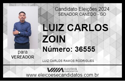 Candidato LUIZ CARLOS ZOIN 2024 - SENADOR CANEDO - Eleições