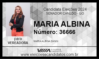 Candidato MARIA ALBINA 2024 - SENADOR CANEDO - Eleições