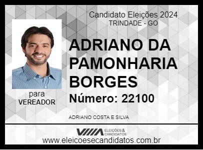 Candidato ADRIANO DA PAMONHARIA BORGES 2024 - TRINDADE - Eleições