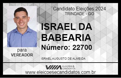 Candidato ISRAEL DA BABEARIA 2024 - TRINDADE - Eleições