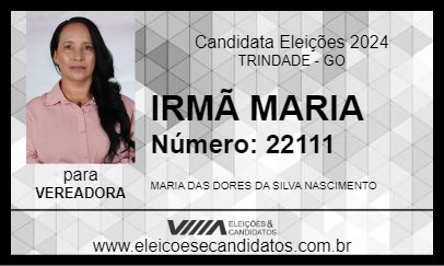 Candidato IRMÃ MARIA 2024 - TRINDADE - Eleições