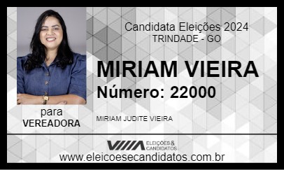 Candidato MIRIAM VIEIRA 2024 - TRINDADE - Eleições