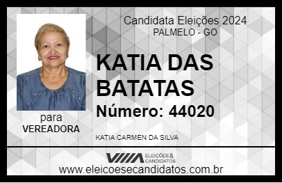 Candidato KATIA DAS BATATAS 2024 - PALMELO - Eleições