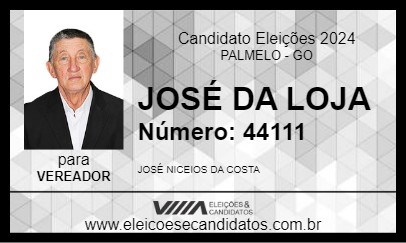 Candidato JOSÉ DA LOJA 2024 - PALMELO - Eleições