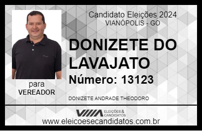 Candidato DONIZETE DO LAVAJATO 2024 - VIANÓPOLIS - Eleições