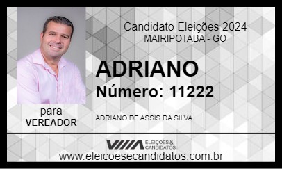 Candidato ADRIANO 2024 - MAIRIPOTABA - Eleições