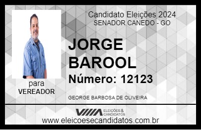 Candidato JORGE BAROOL 2024 - SENADOR CANEDO - Eleições