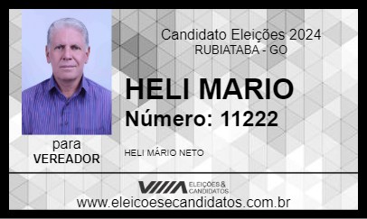 Candidato HELI MARIO 2024 - RUBIATABA - Eleições