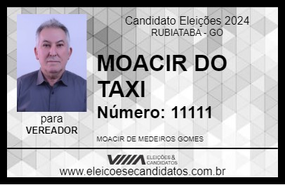 Candidato MOACIR DO TAXI 2024 - RUBIATABA - Eleições