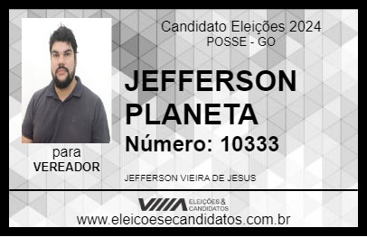 Candidato JEFFERSON PLANETA 2024 - POSSE - Eleições