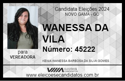 Candidato WANESSA DA VILA  2024 - NOVO GAMA - Eleições