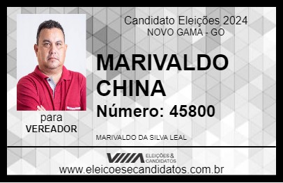 Candidato MARIVALDO CHINA 2024 - NOVO GAMA - Eleições