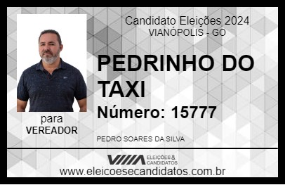 Candidato PEDRINHO DO TAXI 2024 - VIANÓPOLIS - Eleições