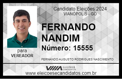 Candidato FERNANDO NANDIM 2024 - VIANÓPOLIS - Eleições