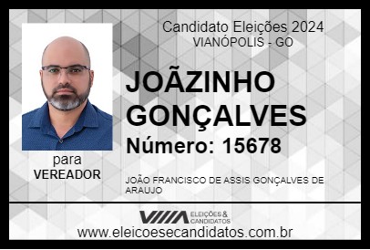 Candidato JOÃOZINHO GONÇALVES 2024 - VIANÓPOLIS - Eleições