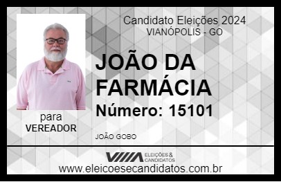 Candidato JOÃO DA FARMÁCIA 2024 - VIANÓPOLIS - Eleições