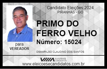 Candidato PRIMO DO FERRO VELHO 2024 - PIRANHAS - Eleições