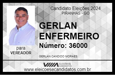 Candidato GERLAN ENFERMEIRO 2024 - PIRANHAS - Eleições