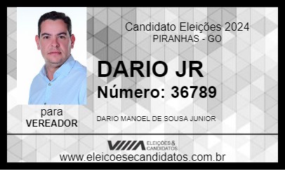 Candidato DARIO JR 2024 - PIRANHAS - Eleições