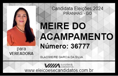 Candidato MEIRE DO ACAMPAMENTO 2024 - PIRANHAS - Eleições