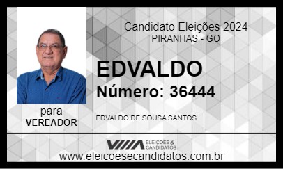 Candidato EDVALDO 2024 - PIRANHAS - Eleições