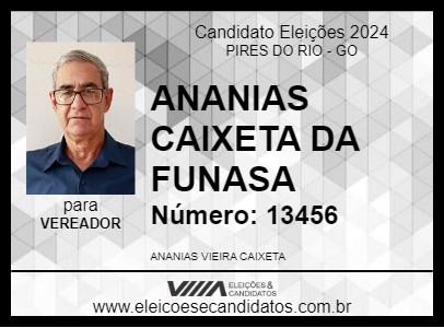 Candidato ANANIAS CAIXETA 2024 - PIRES DO RIO - Eleições