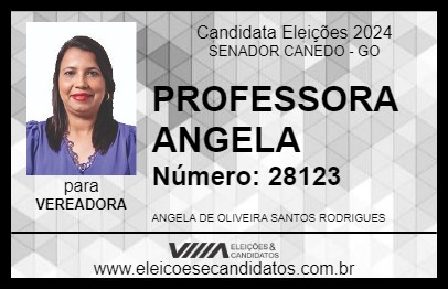 Candidato PROFESSORA ANGELA 2024 - SENADOR CANEDO - Eleições