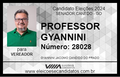 Candidato PROFESSOR GYANNINI 2024 - SENADOR CANEDO - Eleições