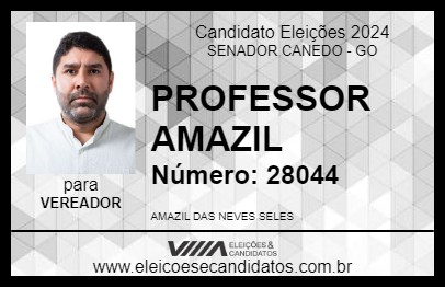 Candidato PROFESSOR AMAZIL 2024 - SENADOR CANEDO - Eleições