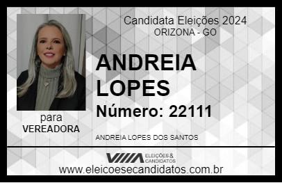 Candidato ANDREIA LOPES 2024 - ORIZONA - Eleições