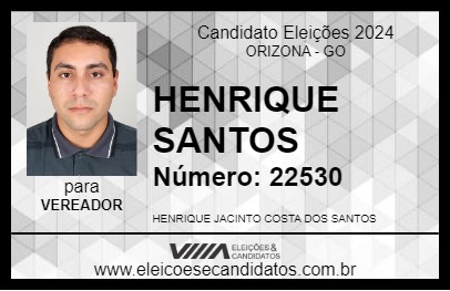 Candidato HENRIQUE SANTOS 2024 - ORIZONA - Eleições