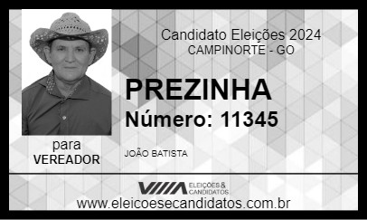 Candidato PREZINHA 2024 - CAMPINORTE - Eleições