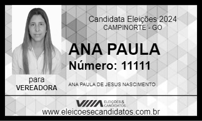 Candidato ANA PAULA 2024 - CAMPINORTE - Eleições