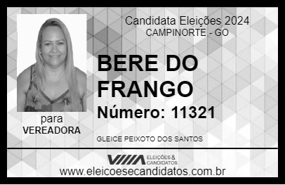 Candidato BERE DO FRANGO 2024 - CAMPINORTE - Eleições