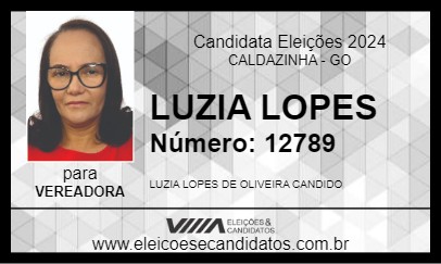 Candidato LUZIA LOPES 2024 - CALDAZINHA - Eleições