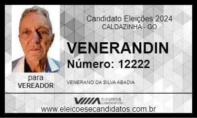 Candidato VENERANDIN 2024 - CALDAZINHA - Eleições