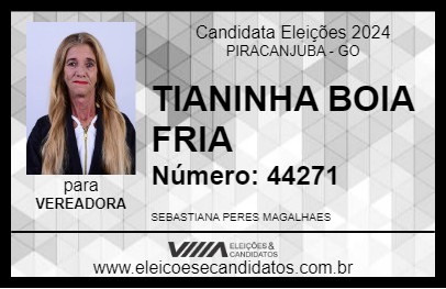 Candidato TIANINHA BOIA FRIA 2024 - PIRACANJUBA - Eleições