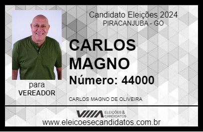 Candidato CARLOS MAGNO 2024 - PIRACANJUBA - Eleições