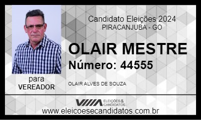 Candidato OLAIR MESTRE 2024 - PIRACANJUBA - Eleições