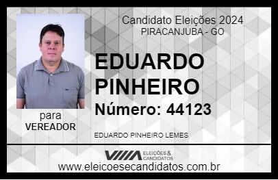 Candidato EDUARDO PINHEIRO 2024 - PIRACANJUBA - Eleições