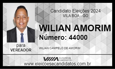 Candidato WILIAN AMORIM 2024 - VILA BOA - Eleições