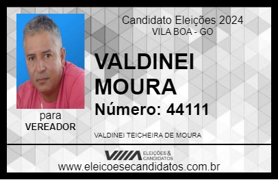 Candidato VALDINEI MOURA 2024 - VILA BOA - Eleições