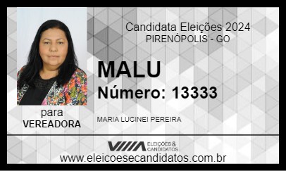 Candidato MALU 2024 - PIRENÓPOLIS - Eleições