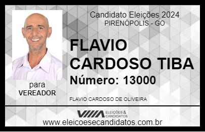 Candidato FLAVIO CARDOSO TIBA 2024 - PIRENÓPOLIS - Eleições