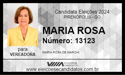 Candidato MARIA ROSA 2024 - PIRENÓPOLIS - Eleições