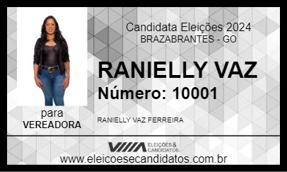 Candidato RANIELLY VAZ 2024 - BRAZABRANTES - Eleições